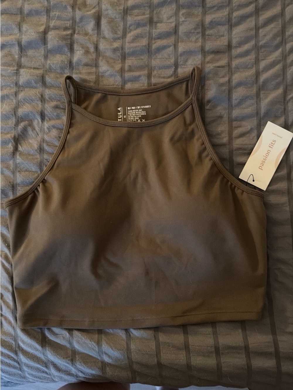 P’Tula Brami High Neck Sports Bra Brown Size XL NWT